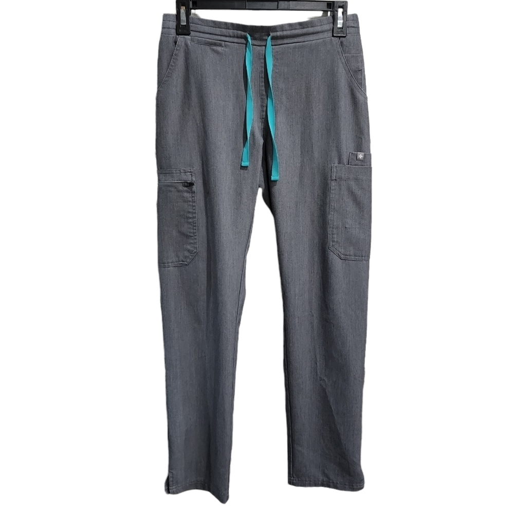 Figs Yola Gray  scrub pants Green Ties